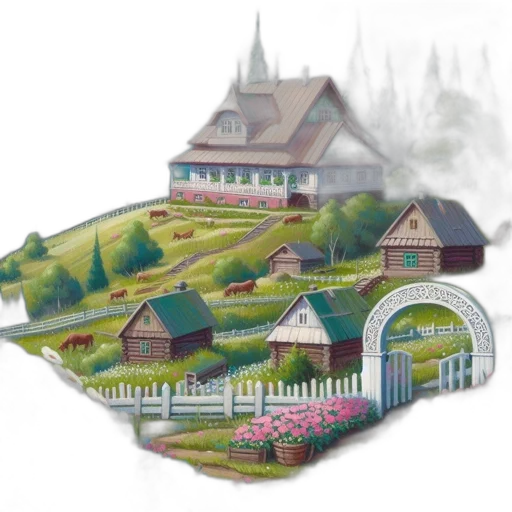 building, concept art, 3d render, photorealistic transparent PNG cut-out