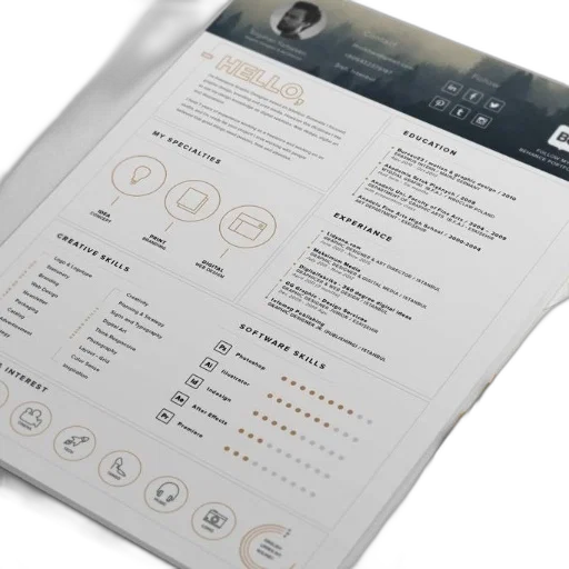 earth tones, modern, resume, template transparent PNG cut-out