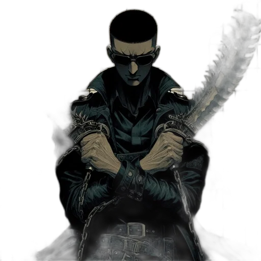 sword, jacket, weapon, mask transparent PNG cut-out