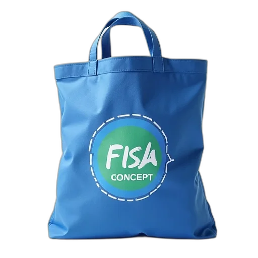 blue, tote, bag, white transparent PNG cut-out