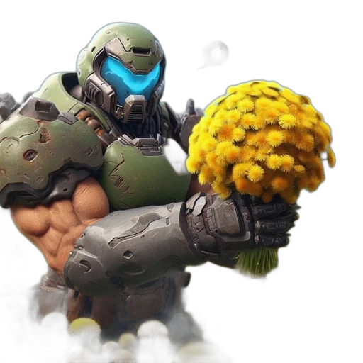 weapon, robot, flower, concept art transparent PNG cut-out