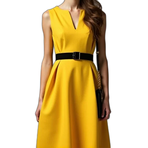 dress, photorealistic, golden, colorful transparent PNG cut-out
