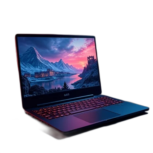 dragon, 3d render, large, laptop transparent PNG cut-out