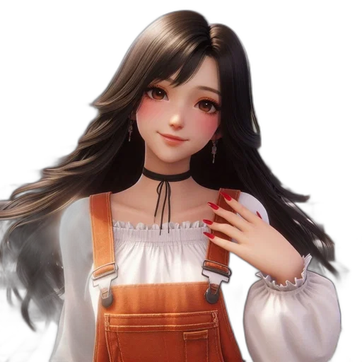 dress, staff, jewelry, hair transparent PNG cut-out