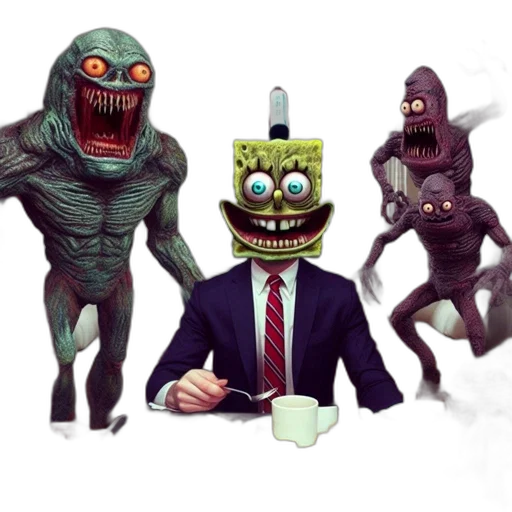 creature, mask, staff, robot transparent PNG cut-out