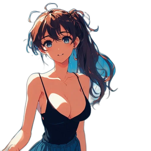 dress, anime, cartoon, concept art transparent PNG cut-out
