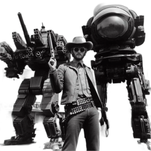 robot, weapon, concept art, urban transparent PNG cut-out