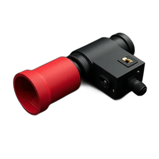 weapon, 3d render, red, plastic transparent PNG cut-out
