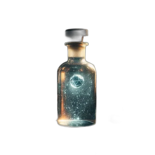 bottle, dress, concept art, 3d render transparent PNG cut-out