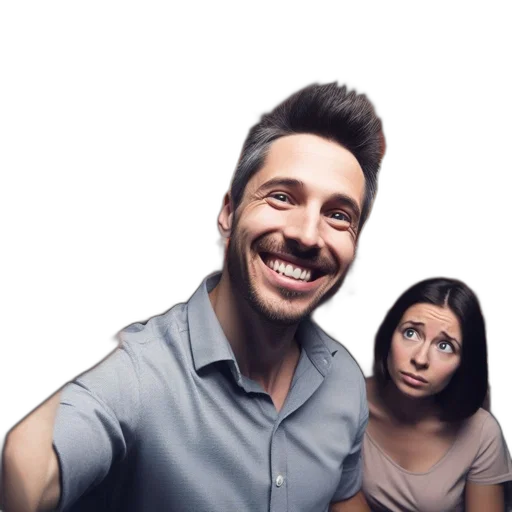 face, hair, furniture, staff transparent PNG cut-out