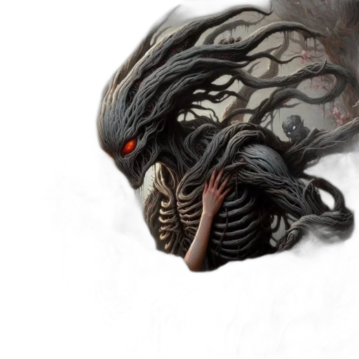 creature, mask, dragon, hair transparent PNG cut-out