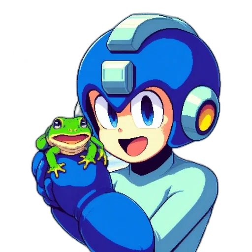 robot, creature, staff, pixel art transparent PNG cut-out
