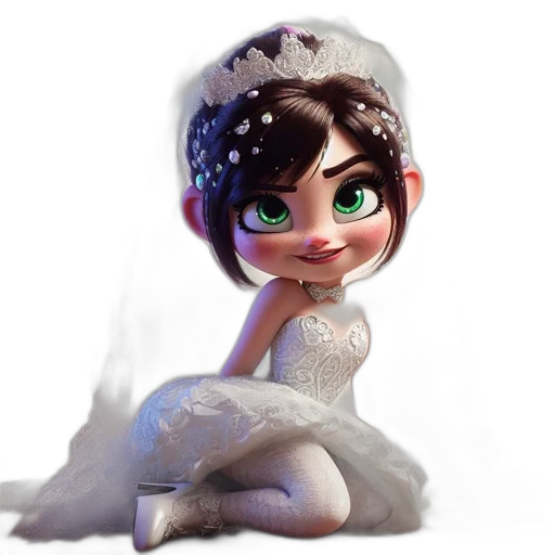 dress, crown, jewelry, 3d render transparent PNG cut-out