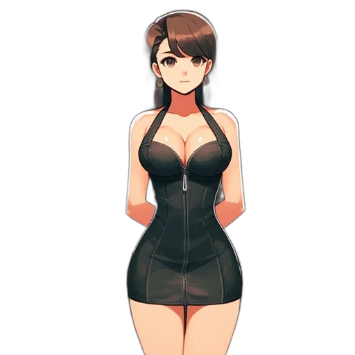 dress, staff, jacket, anime transparent PNG cut-out