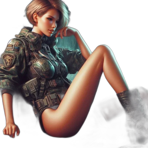 jacket, weapon, concept art, cyberpunk transparent PNG cut-out