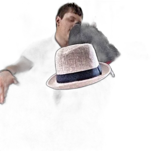 hat, jacket, mask, staff transparent PNG cut-out