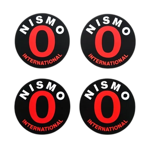 four, black, circular, stickers transparent PNG cut-out