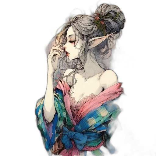 dress, jewelry, mask, staff transparent PNG cut-out
