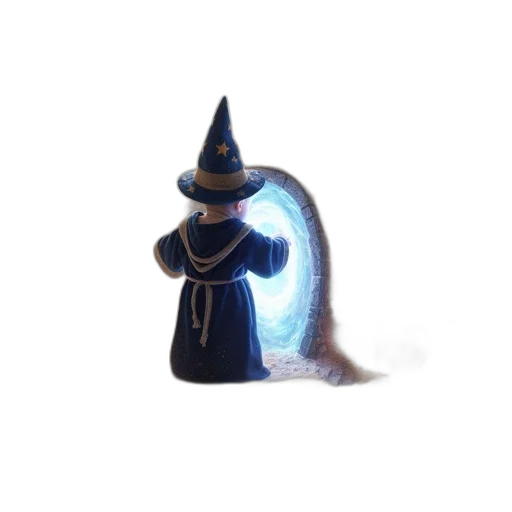 hat, staff, mask, creature transparent PNG cut-out
