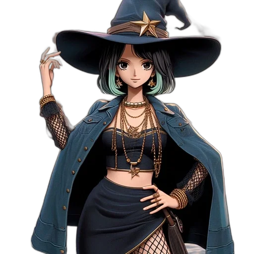 hat, jewelry, staff, dress transparent PNG cut-out
