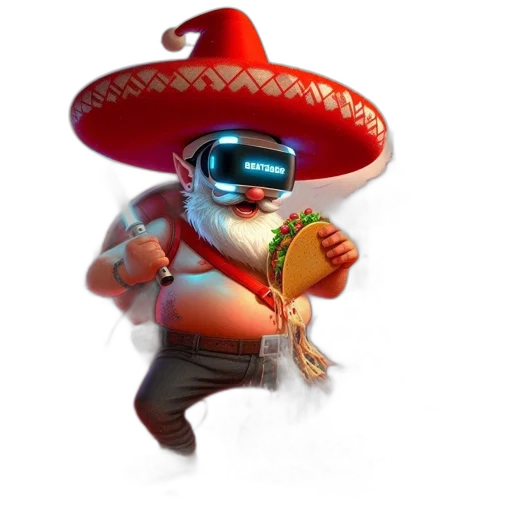 robot, staff, weapon, hat transparent PNG cut-out