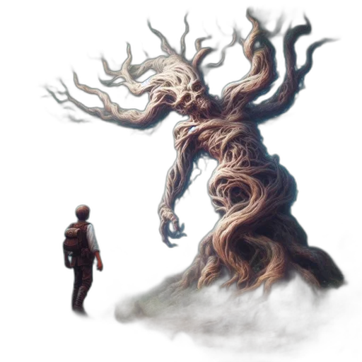 creature, tree, face, concept art transparent PNG cut-out