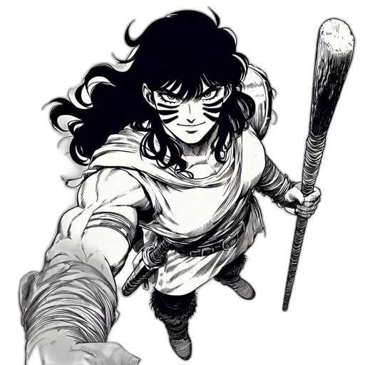 sword, weapon, staff, comic book art transparent PNG cut-out