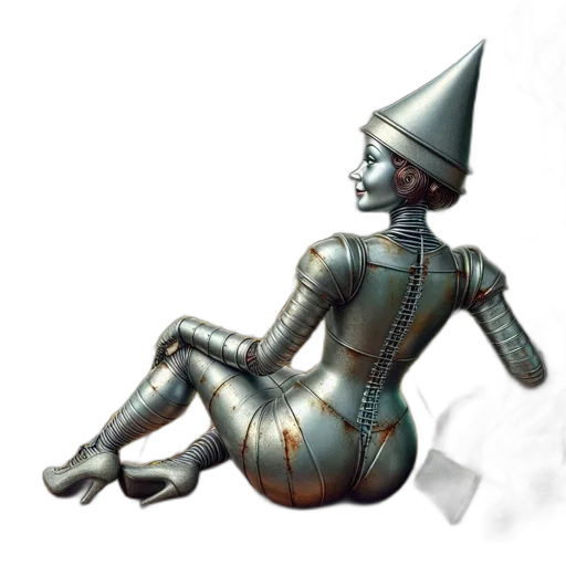 robot, staff, hat, crown transparent PNG cut-out
