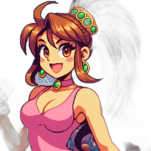 dress, staff, weapon, pixel art transparent PNG cut-out