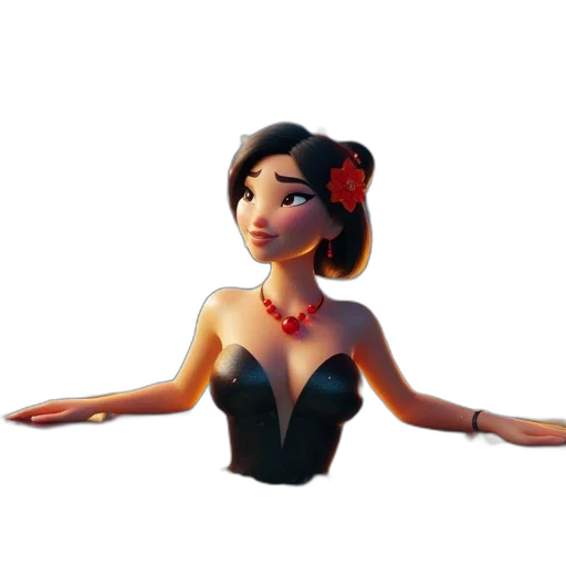 dress, jewelry, crown, staff transparent PNG cut-out