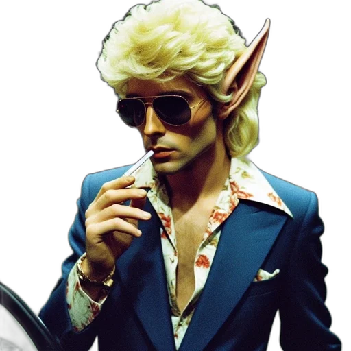 jacket, hair, staff, hat transparent PNG cut-out