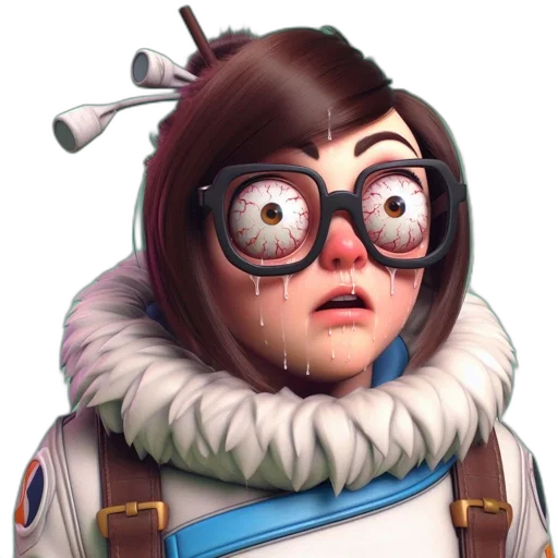 jacket, face, creature, staff transparent PNG cut-out