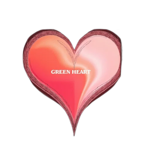 green, heart-shaped, graphic, gradient transparent PNG cut-out