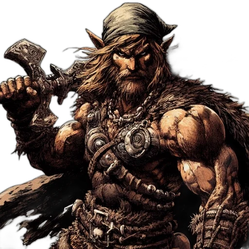 comic book art, fantasy art, concept art, fierce transparent PNG cut-out
