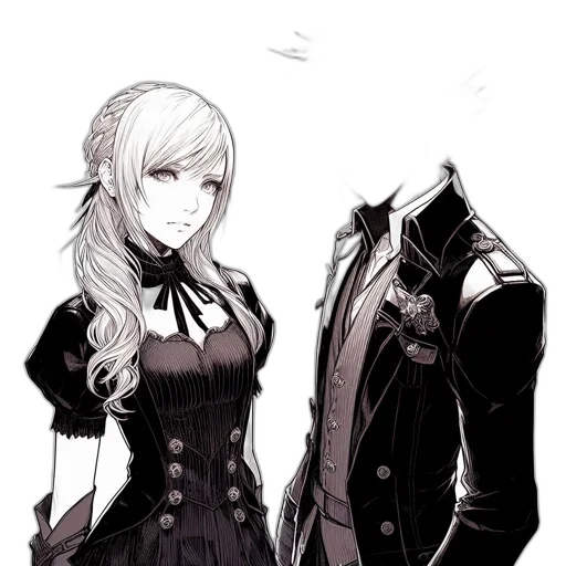 jacket, staff, dress, sword transparent PNG cut-out
