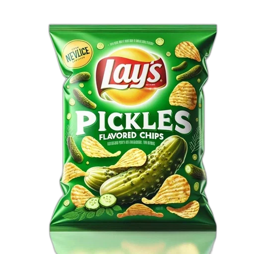food, photorealistic, lay, pickle-flavored transparent PNG cut-out
