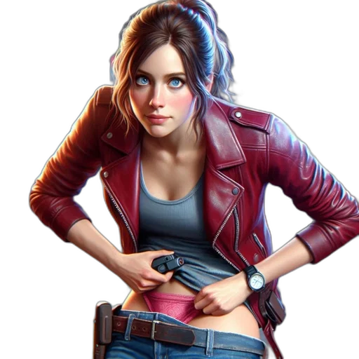 jacket, weapon, concept art, photorealistic transparent PNG cut-out