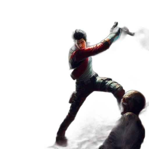 weapon, sword, staff, jacket transparent PNG cut-out