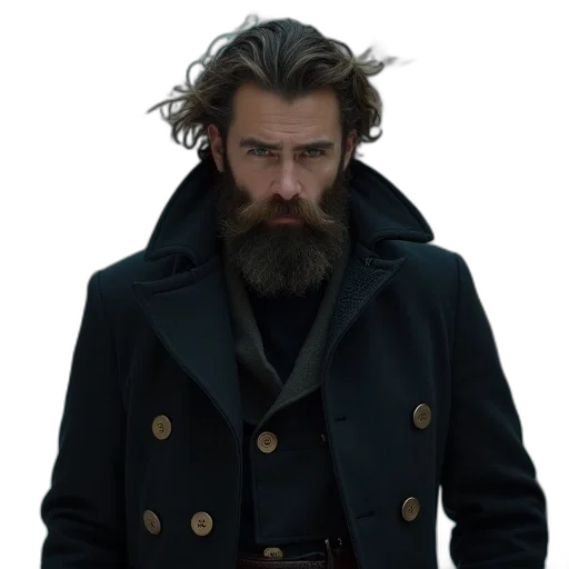 jacket, hair, face, concept art transparent PNG cut-out