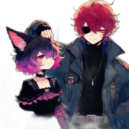 jacket, mask, staff, watercolor transparent PNG cut-out