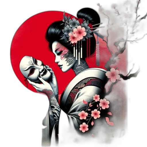 staff, flower, face, mask transparent PNG cut-out
