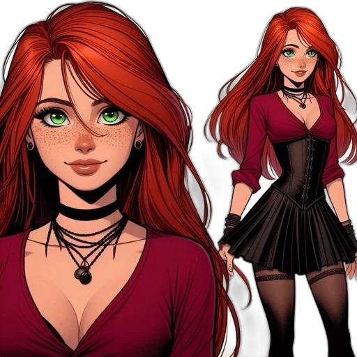 dress, concept art, comic book art, cartoon transparent PNG cut-out