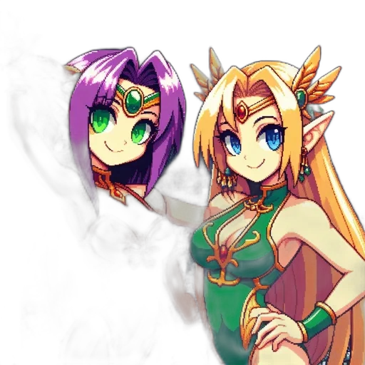 dragon, staff, anime, pixel art transparent PNG cut-out