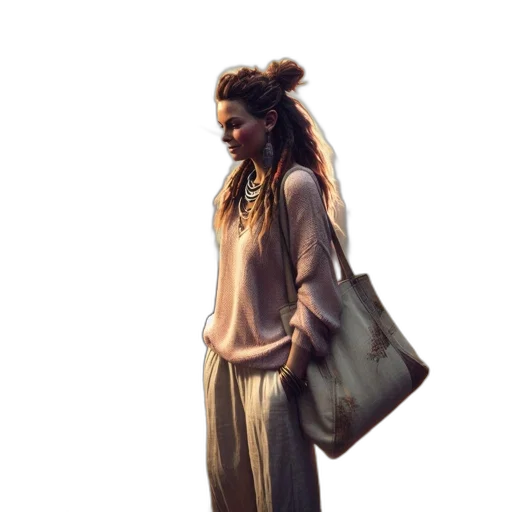 dress, jacket, jewelry, staff transparent PNG cut-out