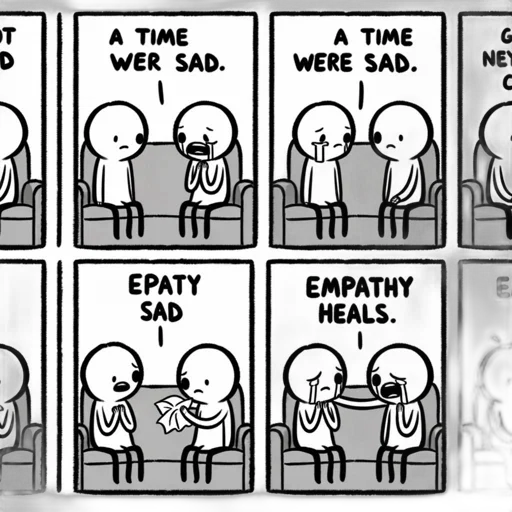 8-panel, comic, strip, narrates transparent PNG cut-out