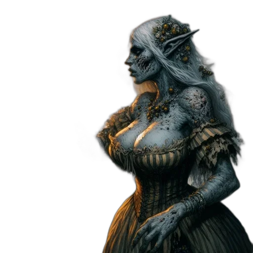 dress, dragon, face, concept art transparent PNG cut-out