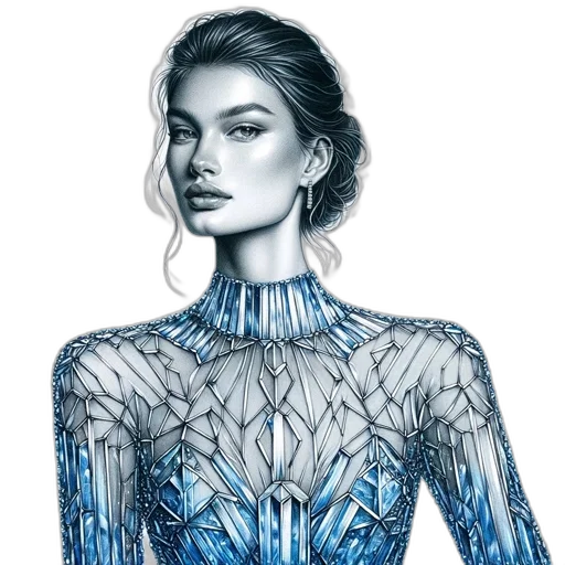 dress, jewelry, face, fantasy art transparent PNG cut-out