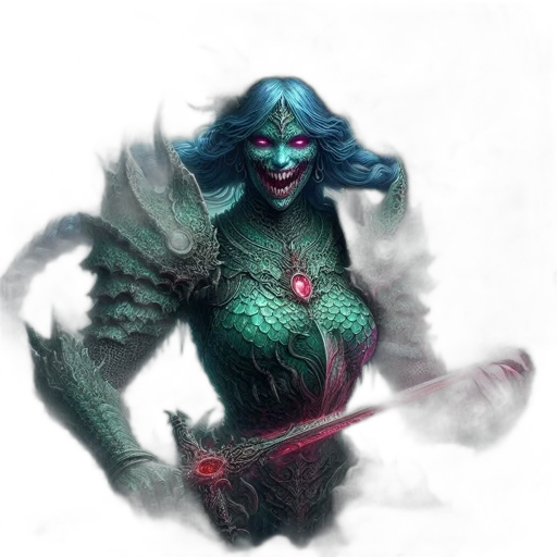 creature, staff, mask, fantasy art transparent PNG cut-out