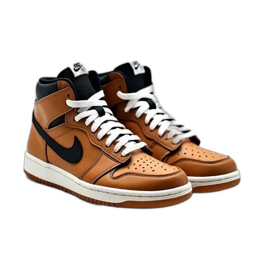 shoes, 3d render, earth tones, pair transparent PNG cut-out