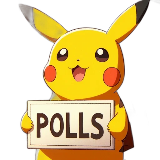 pixel art, pikachu, holds, sign transparent PNG cut-out
